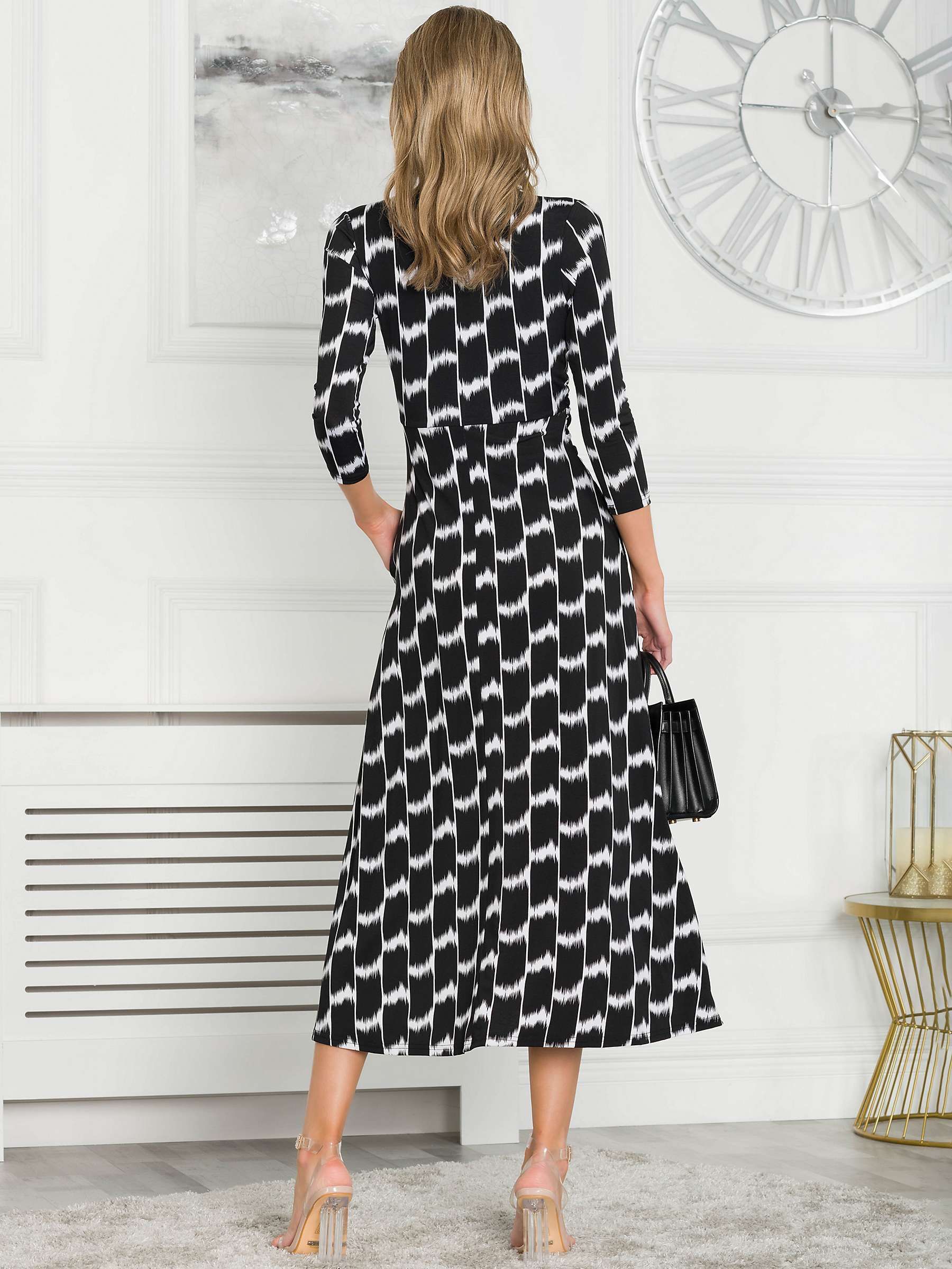 Buy Jolie Moi Quintella Geometric Dress, Black Online at johnlewis.com