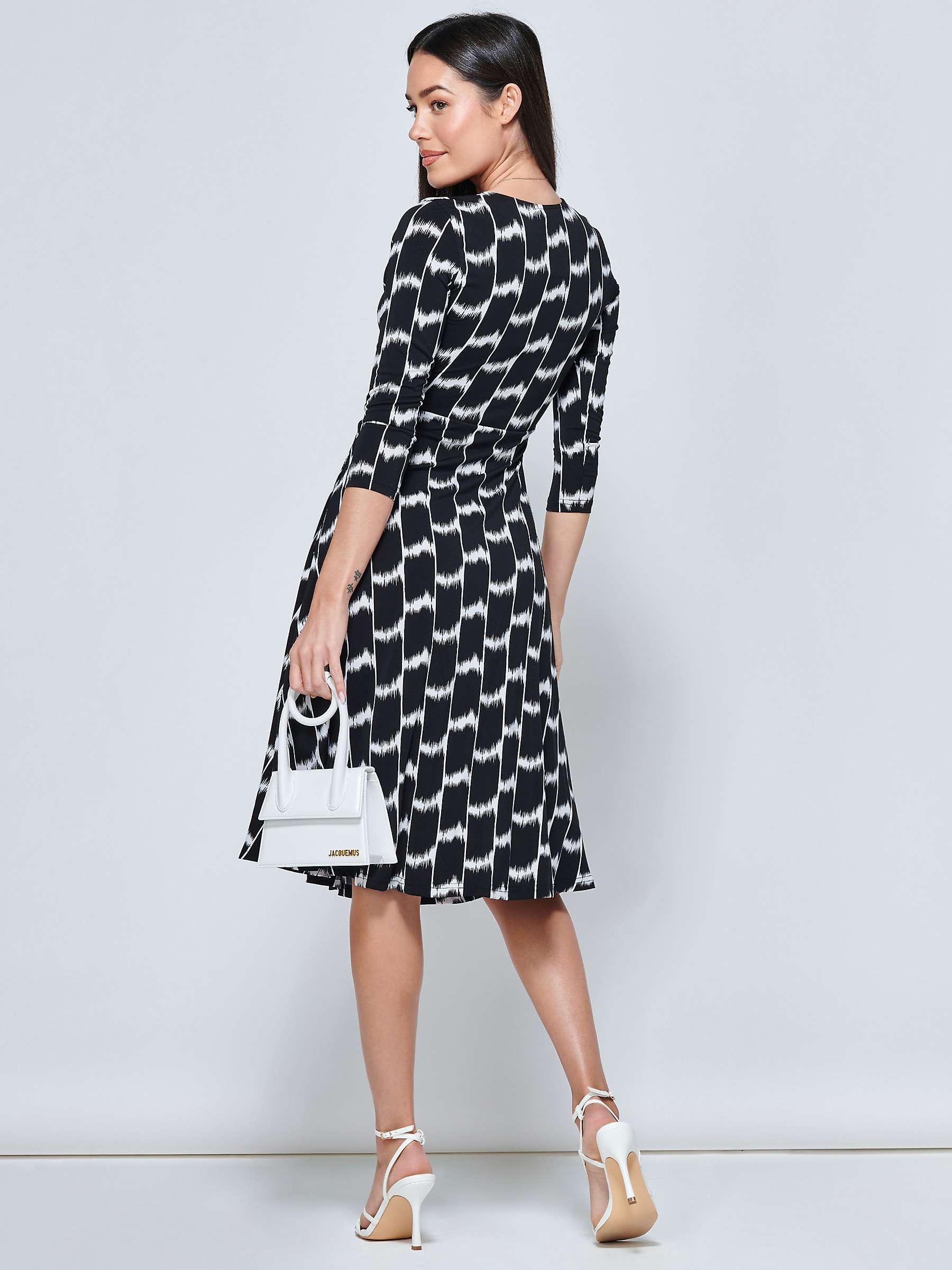 Buy Jolie Moi Odilla Geometric Dress, Black Online at johnlewis.com