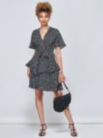 Jolie Moi Priscila Ditsy Print Mini Dress, Black