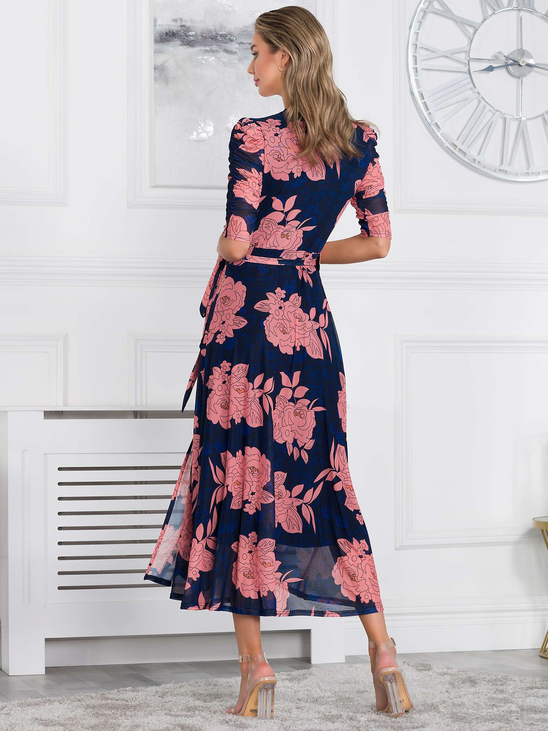 Buy Jolie Moi Winona Floral Print Wrap Dress, Navy Online at johnlewis.com