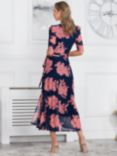 Jolie Moi Winona Floral Print Wrap Dress, Navy