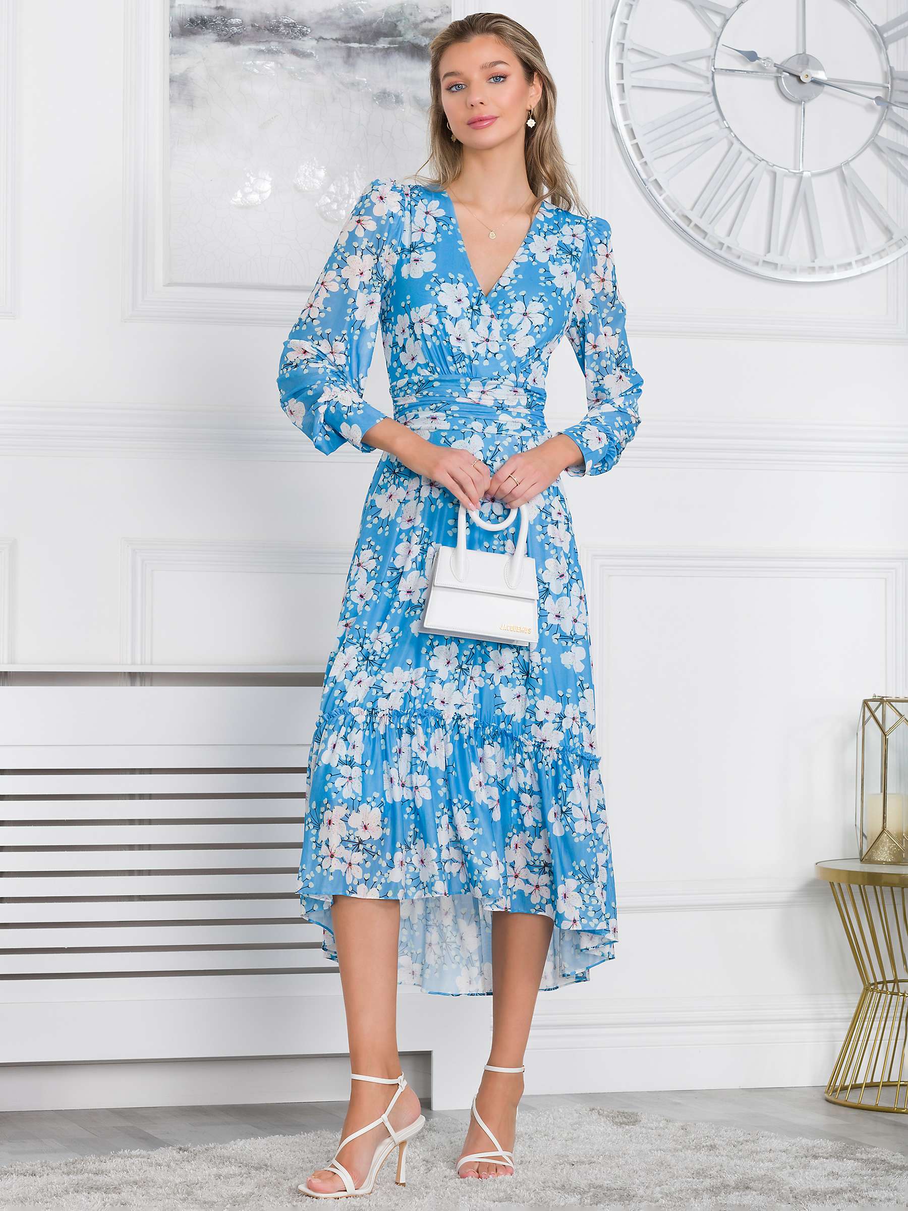 Buy Jolie Moi Lilianna Floral Print Dress, Blue Online at johnlewis.com