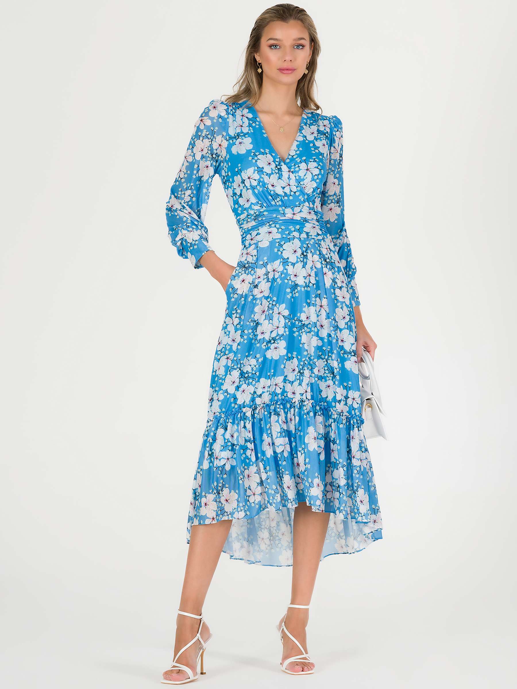 Buy Jolie Moi Lilianna Floral Print Dress, Blue Online at johnlewis.com