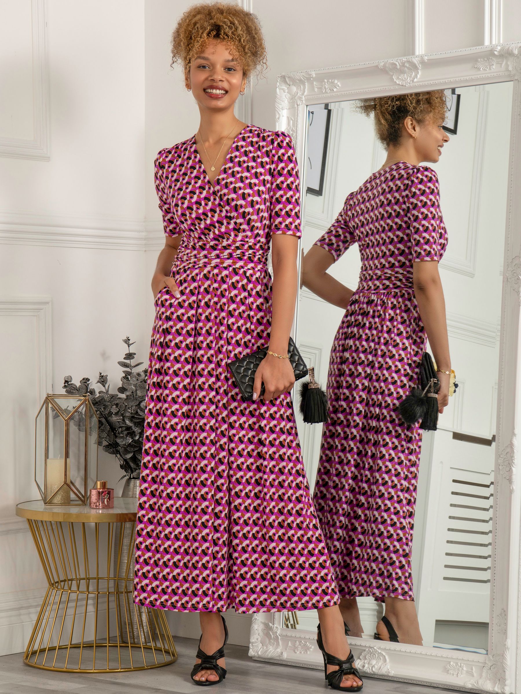 Buy Jolie Moi Georgia Geometric Print Maxi Dress Online at johnlewis.com