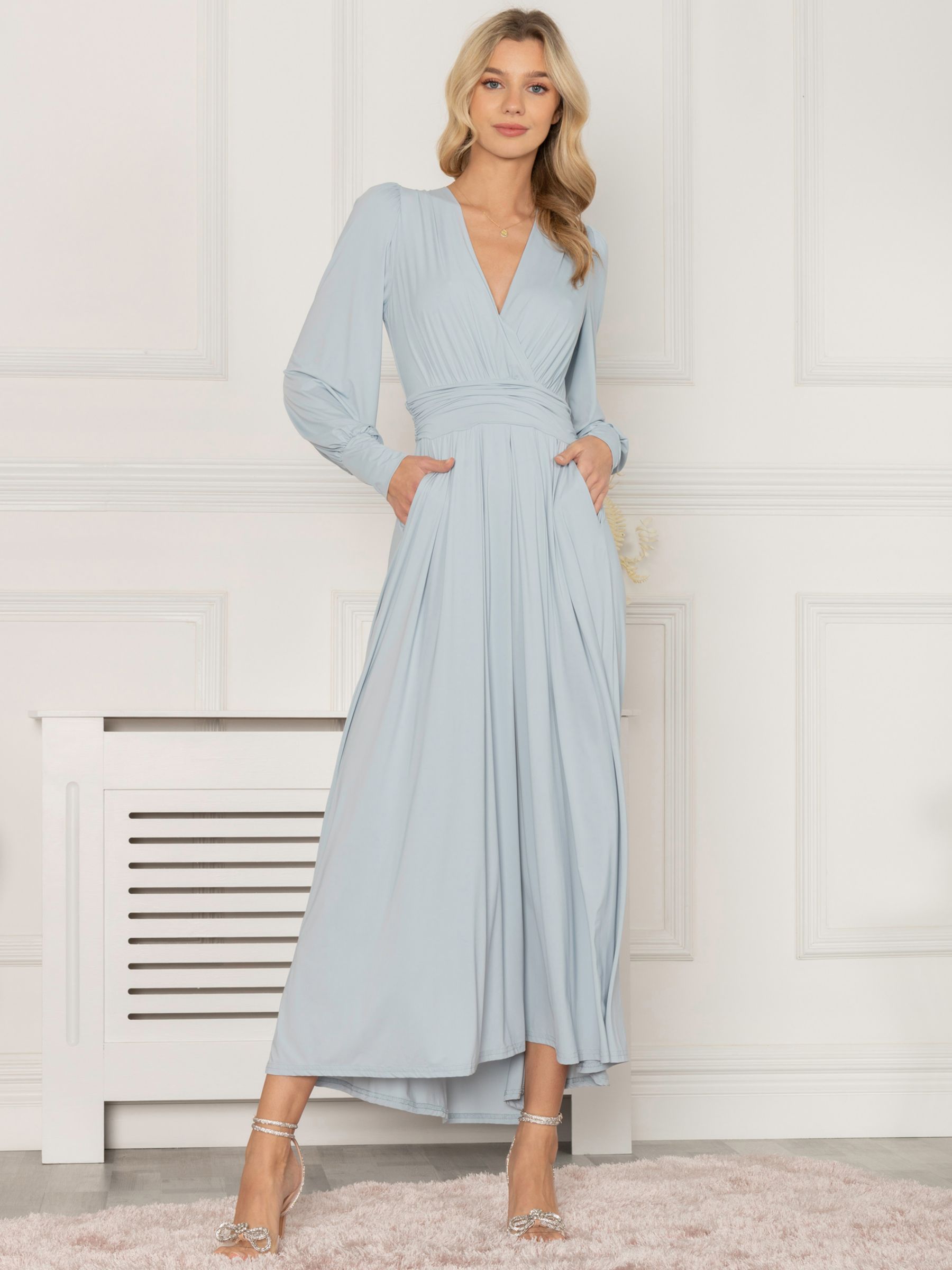 Jolie Moi Rashelle Jersey Maxi Dress, Ice Blue at John Lewis & Partners