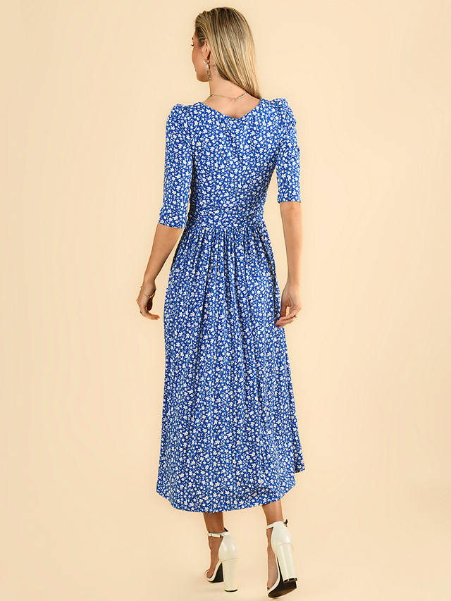 Jolie Moi Kimber Floral Midi Dress, Blue Floral at John Lewis & Partners