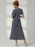 Jolie Moi Jaylynn Geometric Jersey Maxi Dress, Navy