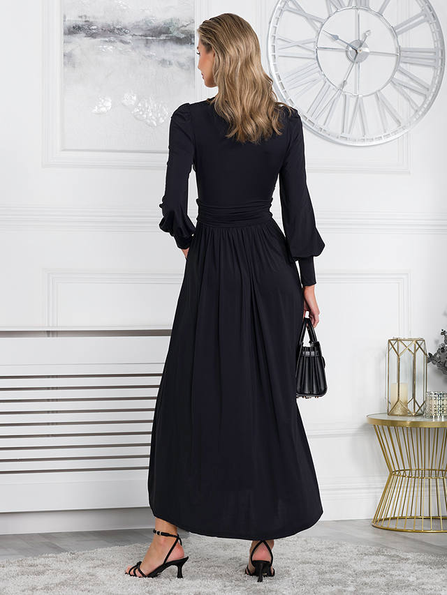 Jolie Moi Rachelle Wrap Neckline Maxi Dress, Black