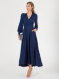 Jolie Moi Rachelle Wrap Neckline Maxi Dress, Navy