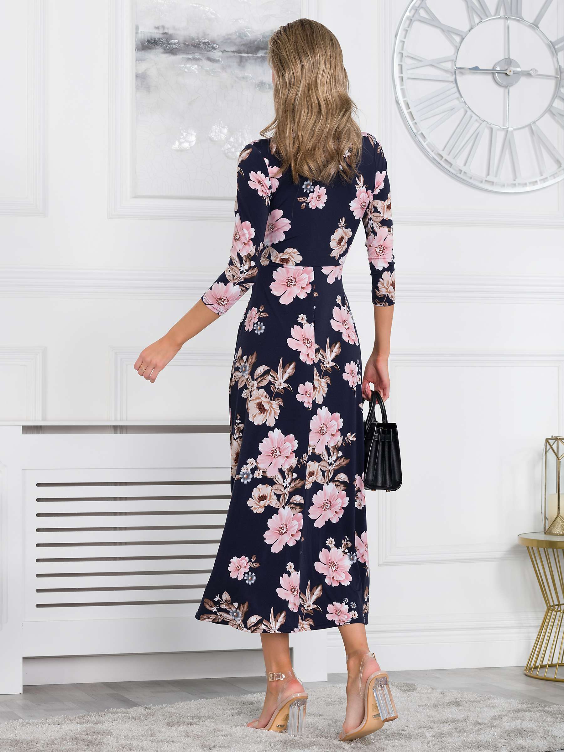 Buy Jolie Moi Quintella Floral Midi Dress, Navy Online at johnlewis.com