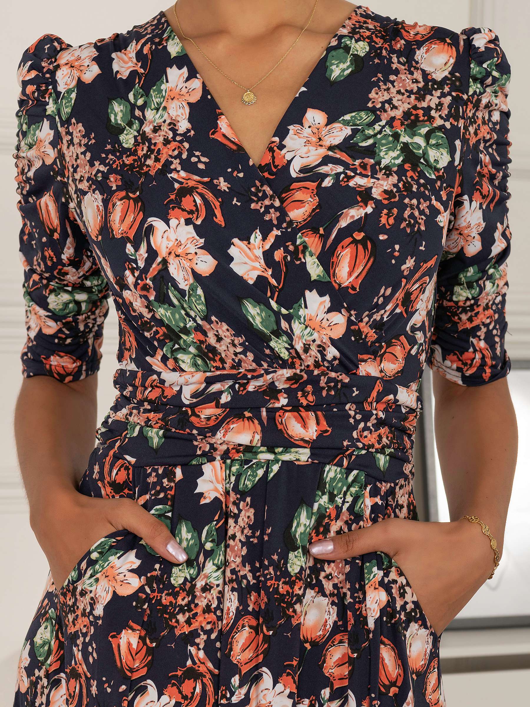Buy Jolie Moi Maanasi Jersey Maxi Dress, Navy Floral Online at johnlewis.com