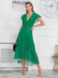 Jolie Moi Leena Tiered Dipped Hem Midi Dress, Green, Green