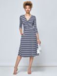 Jolie Moi Odilia Knee Length Dress, Navy Geometric, Navy Geometric