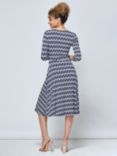 Jolie Moi Odilia Knee Length Dress, Navy Geometric, Navy Geometric