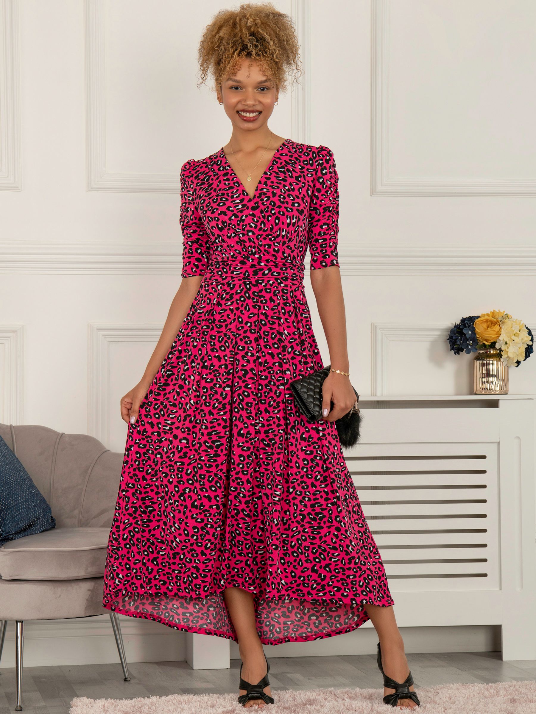 Jolie Moi Maanasi Animal Print Dress, Pink at John Lewis & Partners