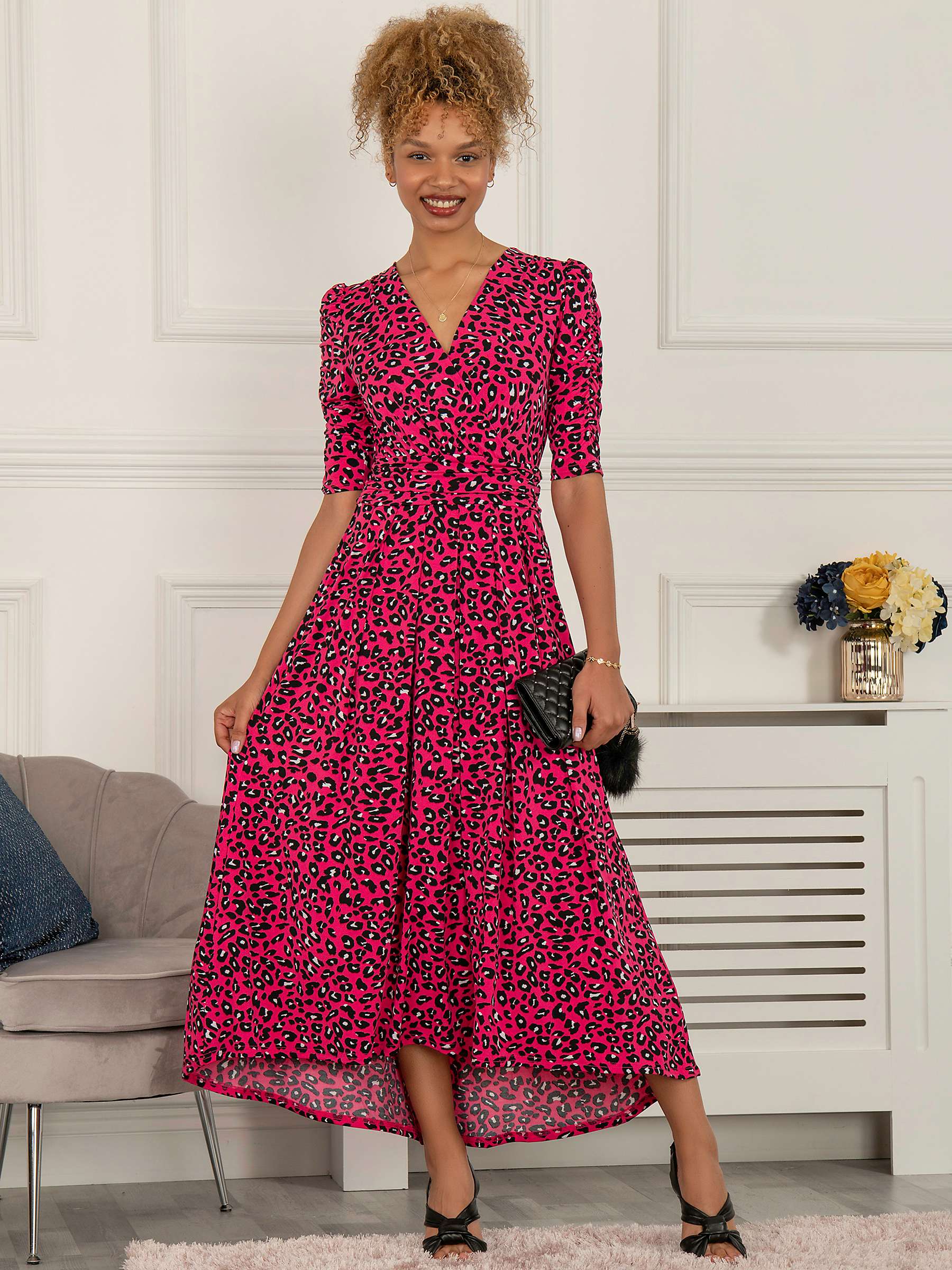 Buy Jolie Moi Maanasi Animal Print Dress, Pink Online at johnlewis.com