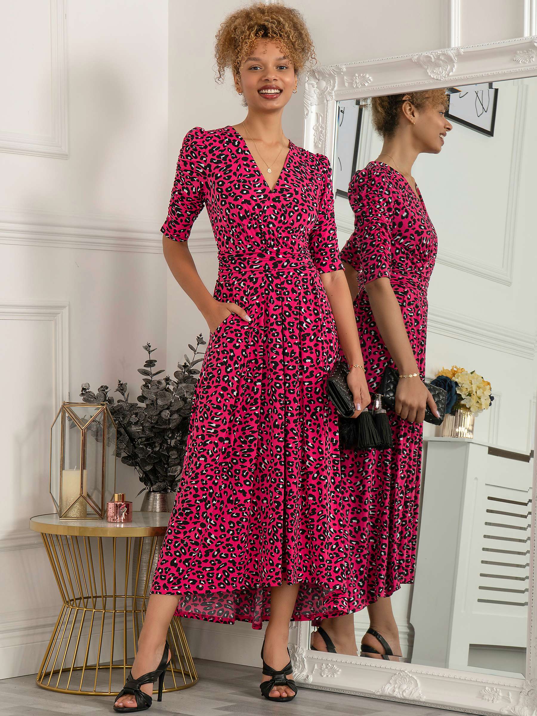 Buy Jolie Moi Maanasi Animal Print Dress, Pink Online at johnlewis.com