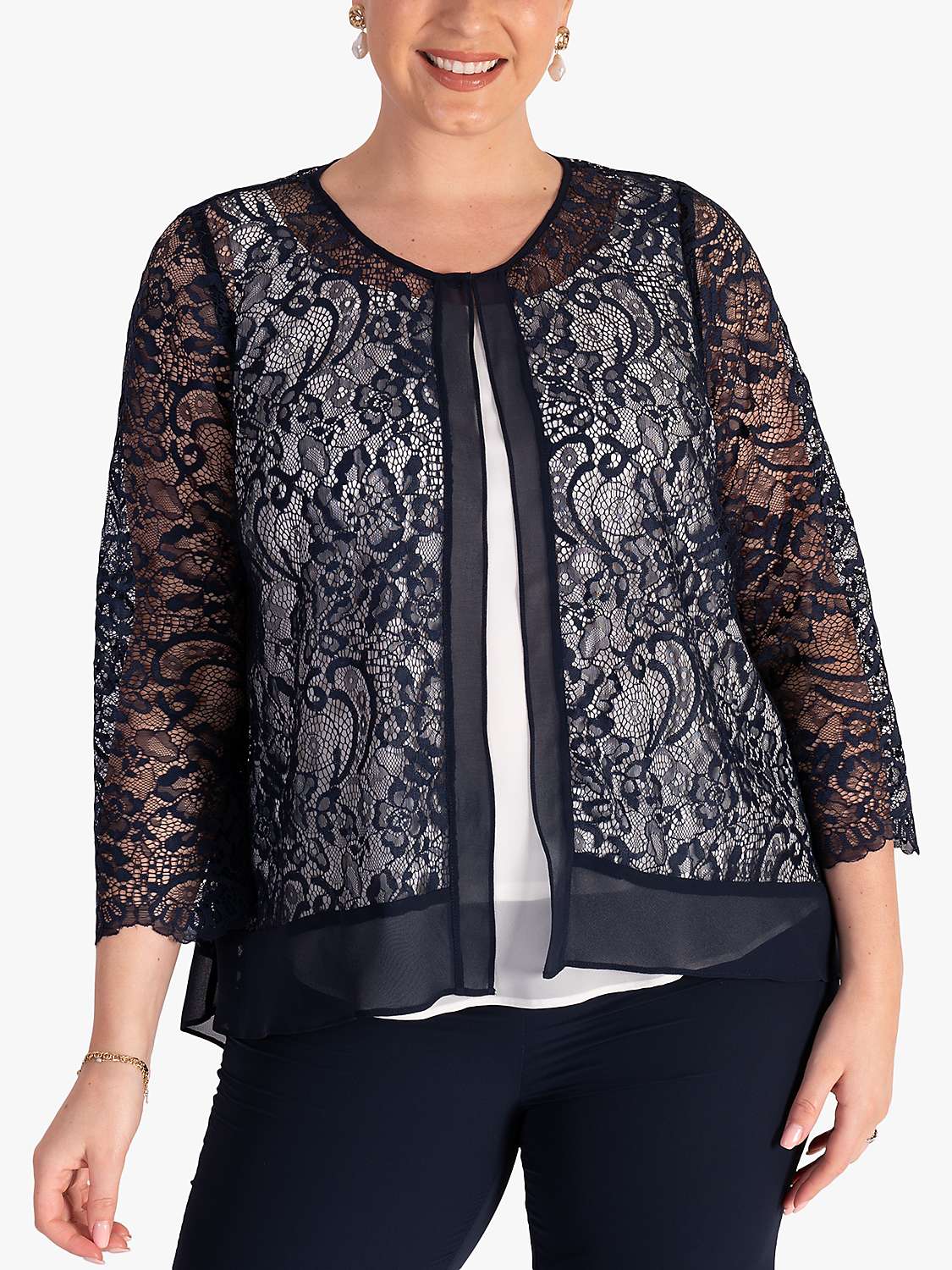 Buy chesca Lace Jacket, Navy Online at johnlewis.com