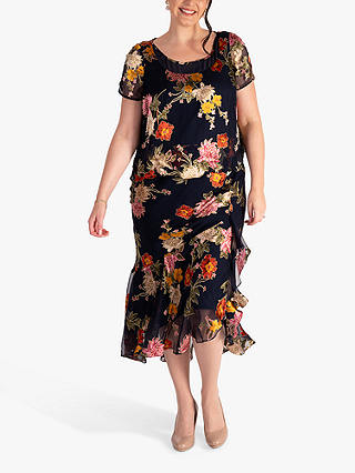 chesca Chrysanthemum Dress, Navy/Multi