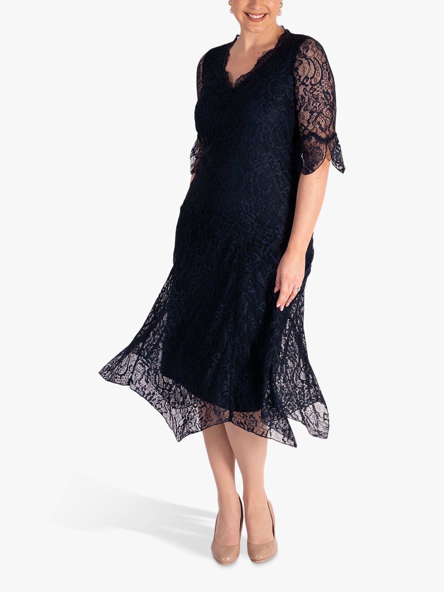 chesca Lace Dress, Navy at John Lewis & Partners
