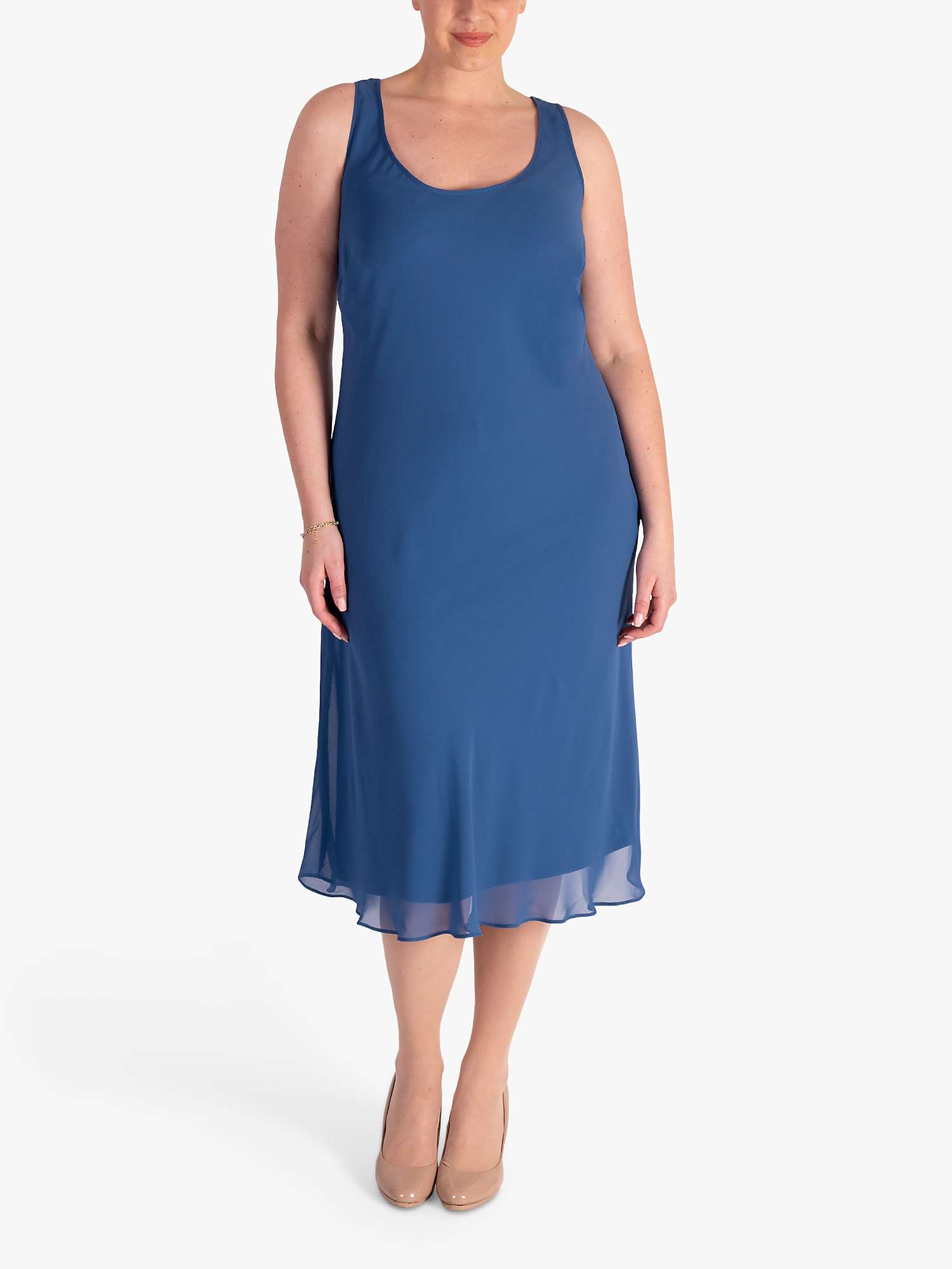 Buy chesca Curve Chiffon Midi Dress, Blue Online at johnlewis.com