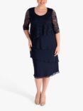 chesca Layered Lace Dress, Navy