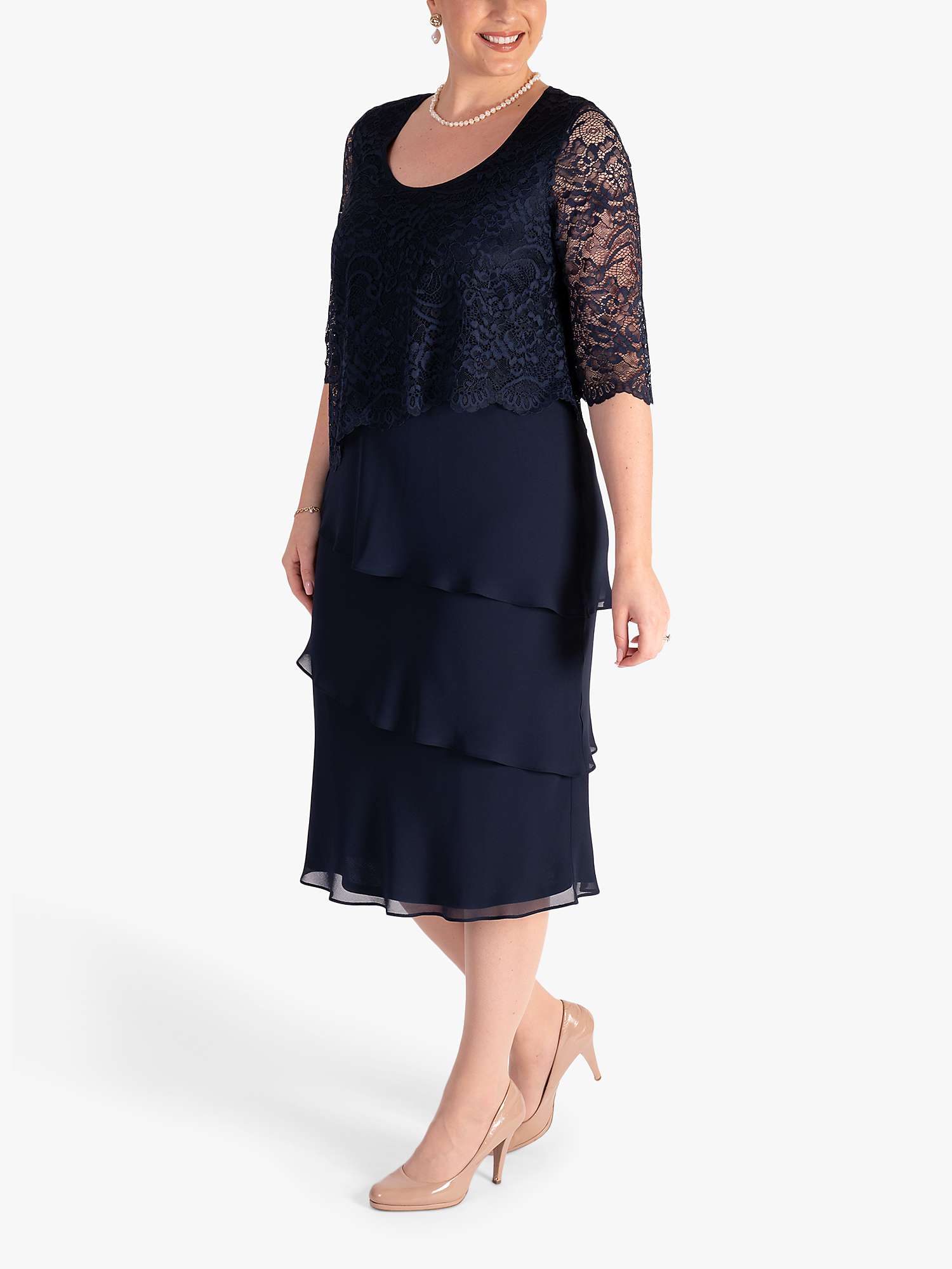 Buy chesca Layered Lace Dress, Navy Online at johnlewis.com