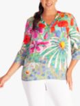 chesca Tropical Print Floral Blouse, Green/Multi