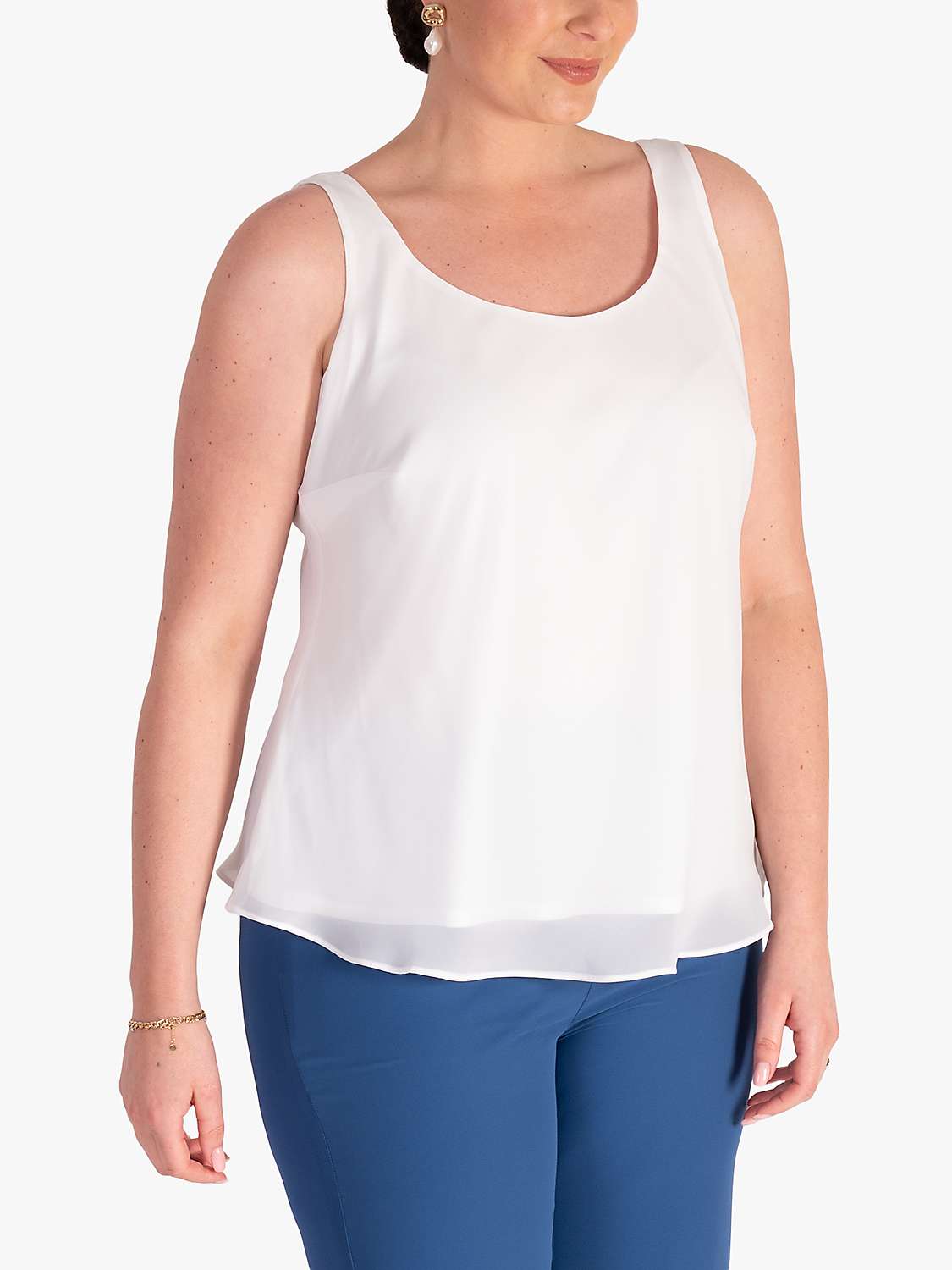 Buy chesca Curve Chiffon Camisole Top, Ivory Online at johnlewis.com