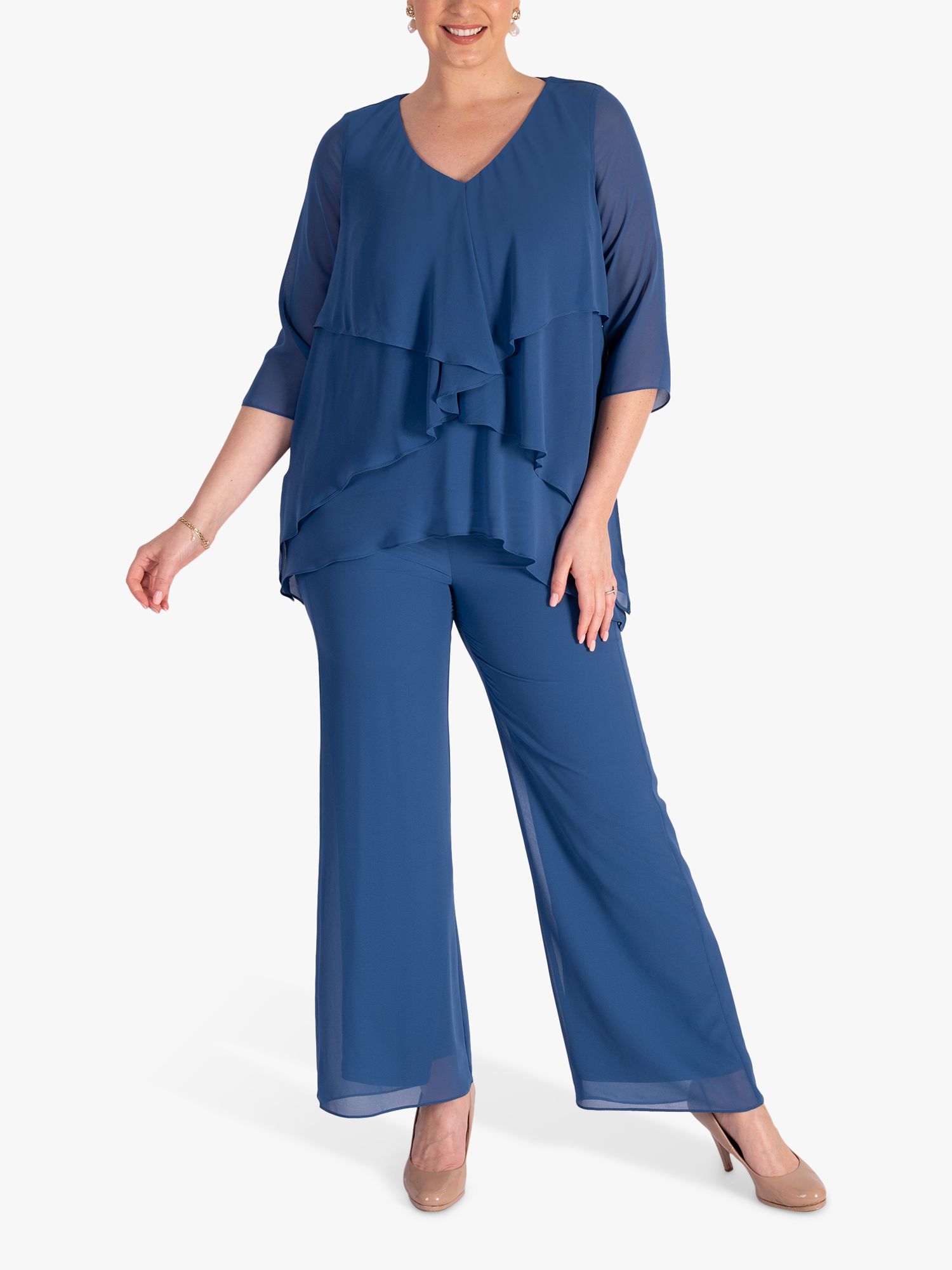 chesca Curve Double Layer Top, Bluebird at John Lewis & Partners