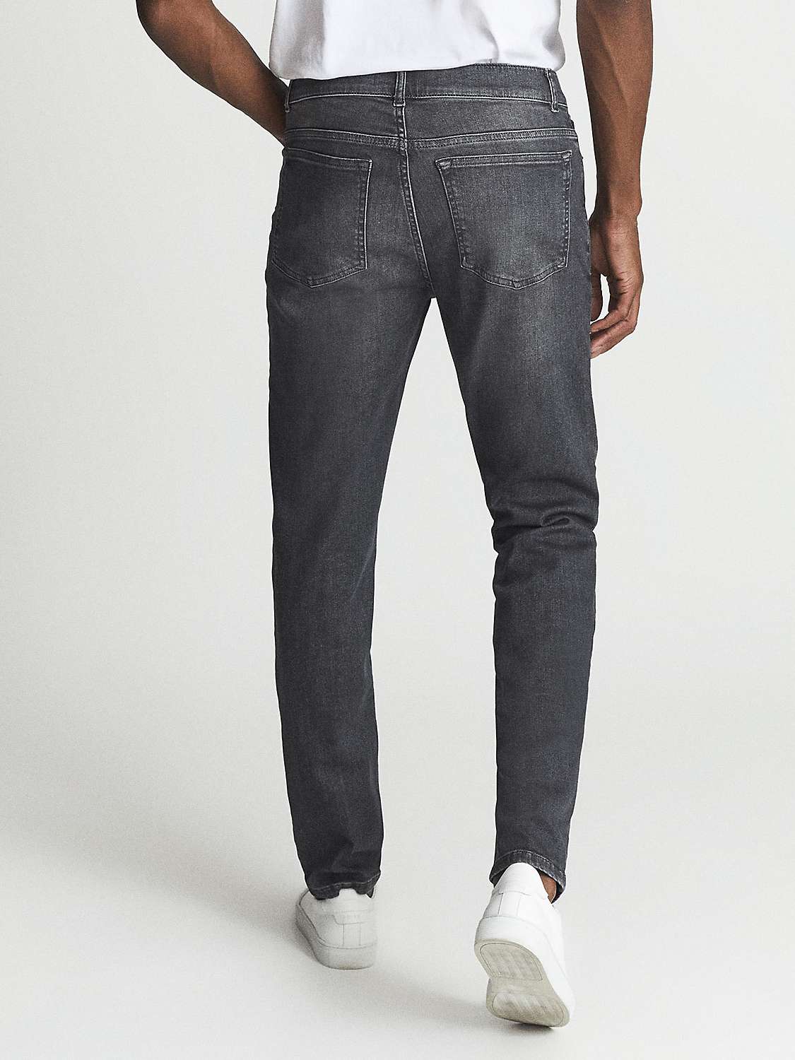 Buy Reiss Harry Slim Jeans, Washed Grey Online at johnlewis.com