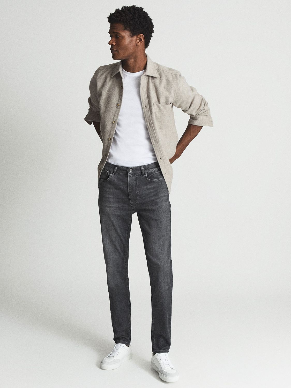 Reiss Harry Slim Jeans, Washed Grey at John Lewis & Partners