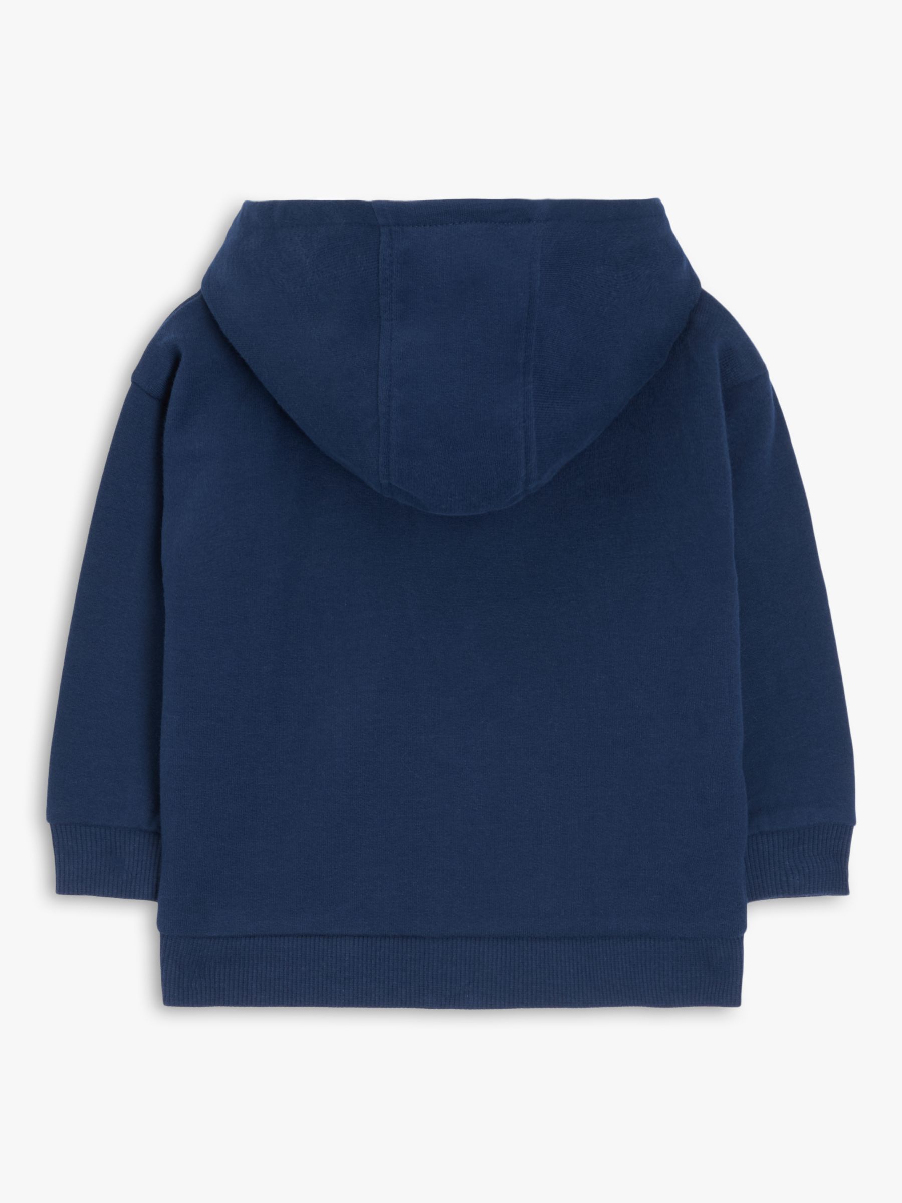 John Lewis ANYDAY Baby Zip-Up Lined Hoodie, Navy at John Lewis & Partners