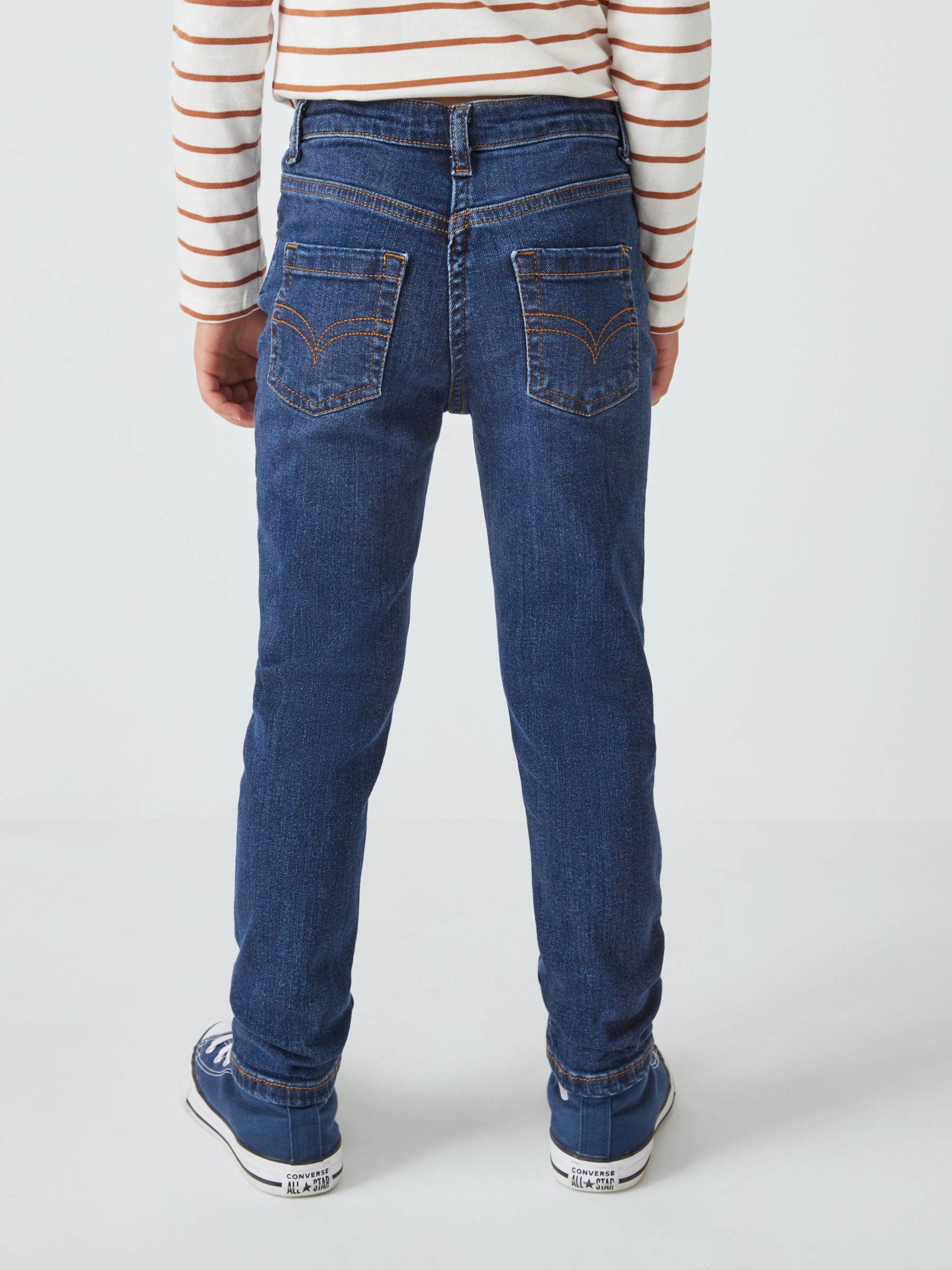 John Lewis Girl's Skinny Jeans, Mid Wash Denim at John Lewis & Partners