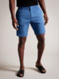 Ted Baker Leder Linen Blend Shorts, Mid-blue