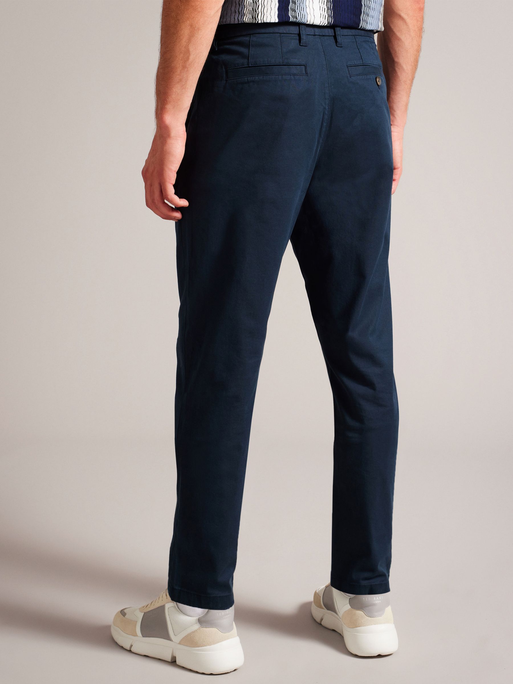 Ted Baker Haybrn Blue Navy Chino Trouser, Navy at John Lewis & Partners