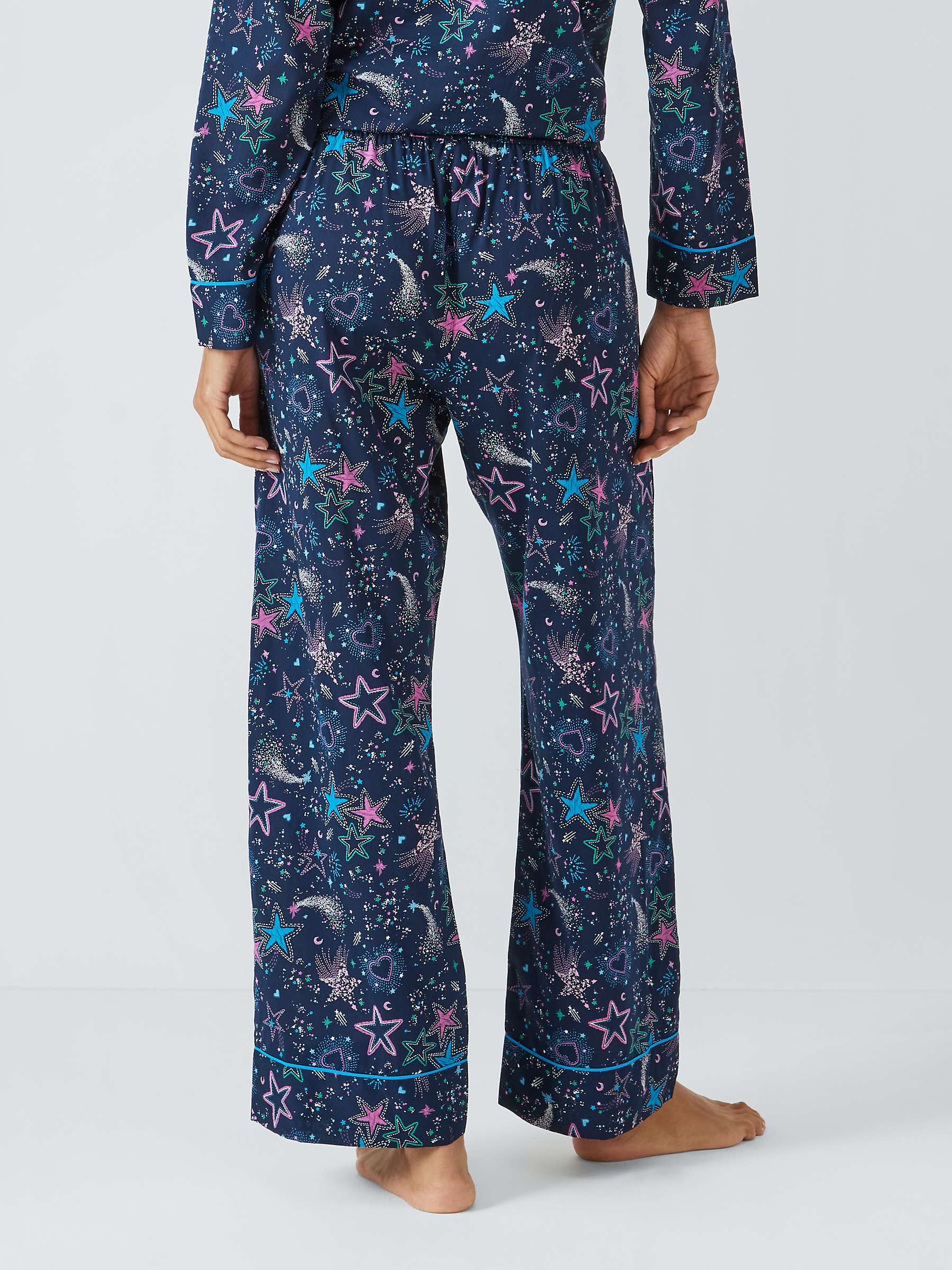 Buy AND/OR Starburst Cotton Blend Pyjama Bottoms, Blue Online at johnlewis.com