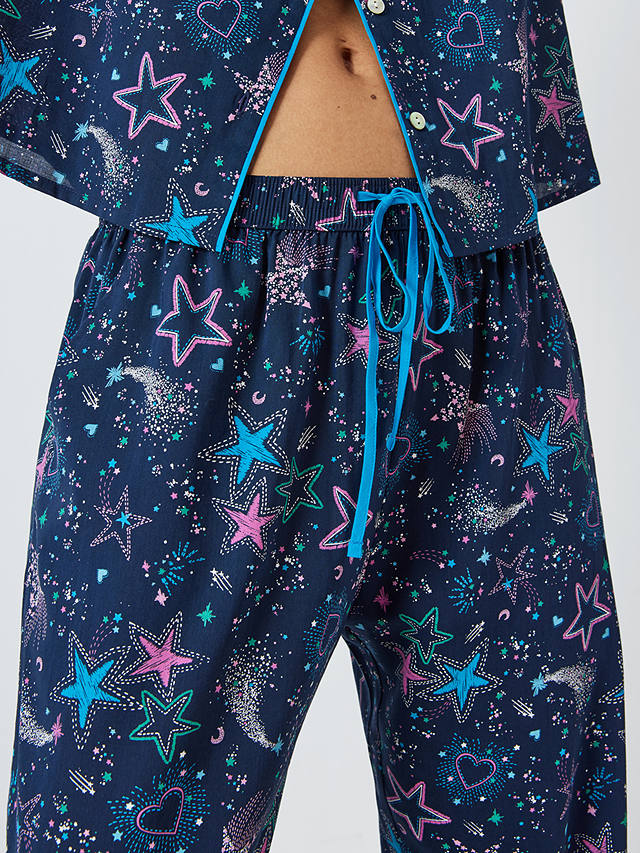 AND/OR Starburst Cotton Blend Pyjama Bottoms, Blue