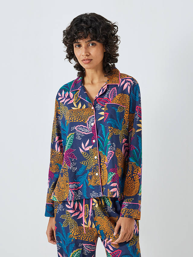 AND/OR Midnight Leopard Pyjama Shirt, Green/Multi