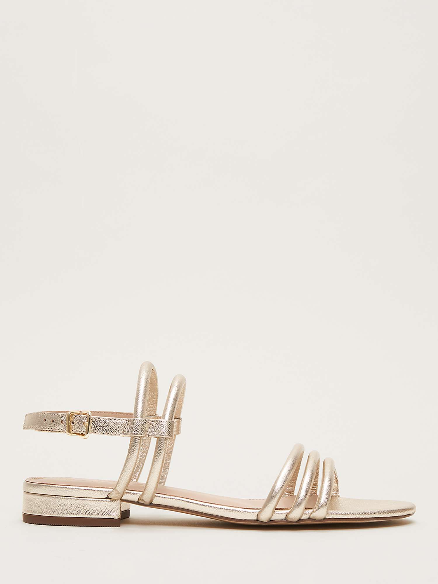 Buy Phase Eight Metallic Leather Sandals, Gold Online at johnlewis.com