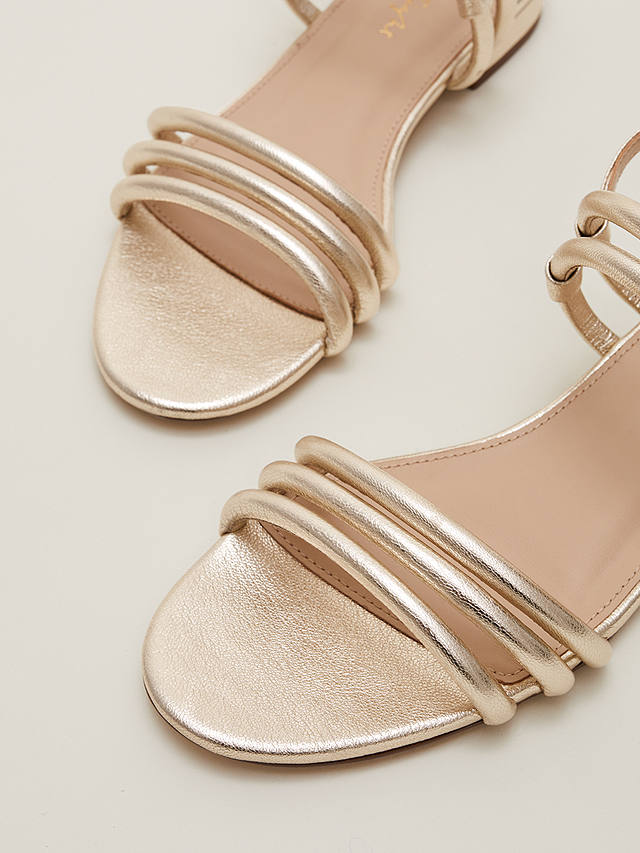 Phase Eight Metallic Leather Sandals, Gold
