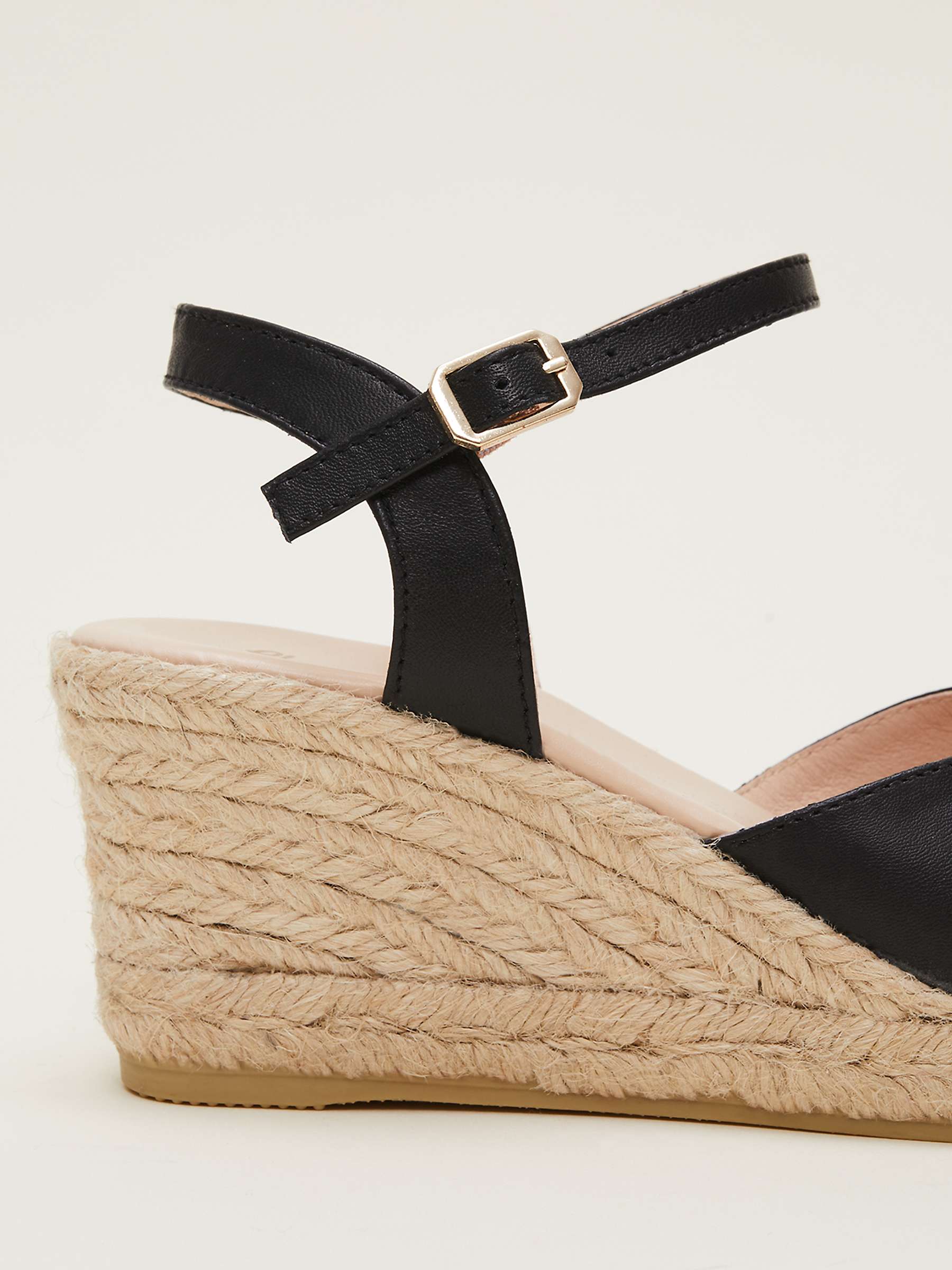 Buy Phase Eight Leather Espadrilles, Black Online at johnlewis.com
