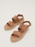 Phase Eight Suede Flat Espadrille Sandals, Tan