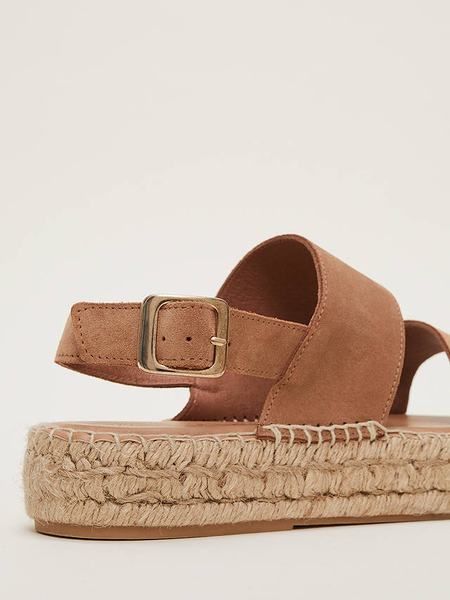 Phase Eight Suede Flat Espadrille Sandals, Tan
