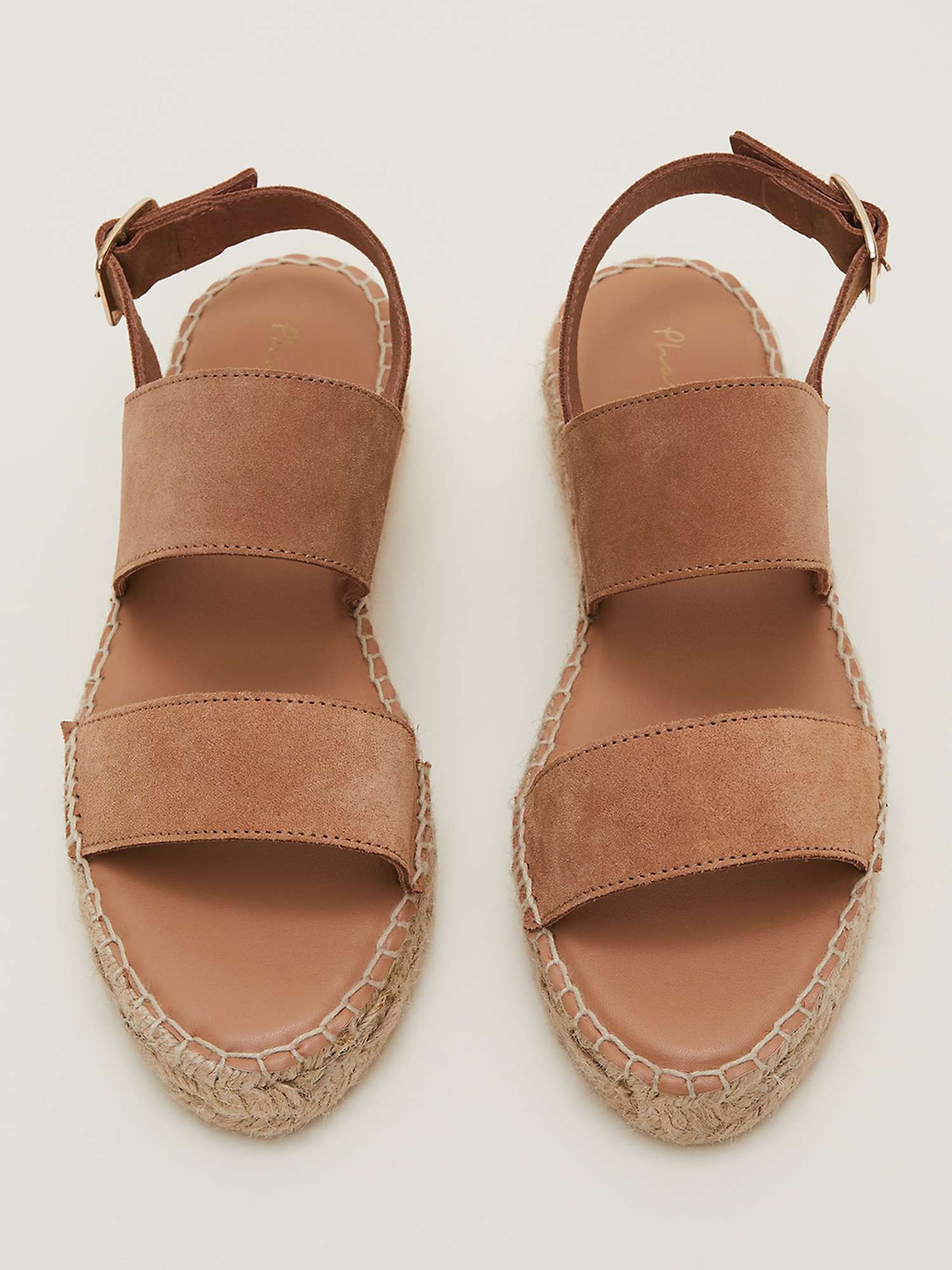 Buy Phase Eight Suede Flat Espadrille Sandals, Tan Online at johnlewis.com