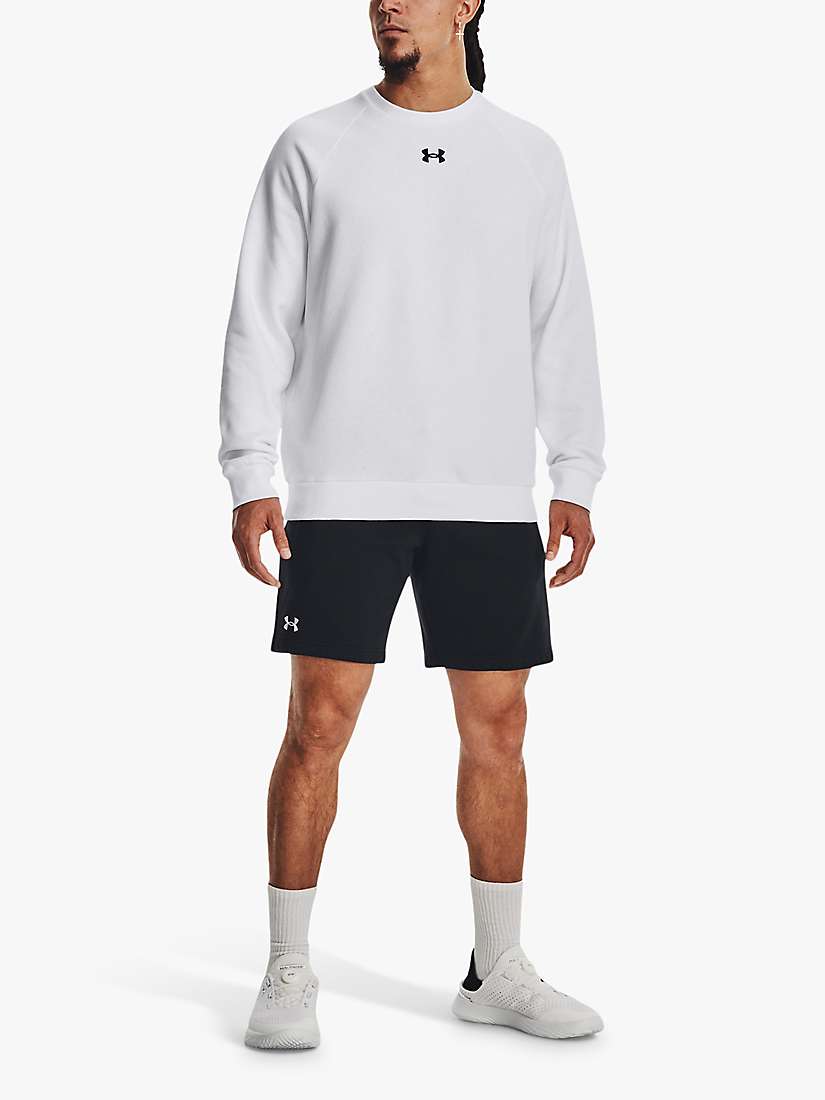 Buy Under Armour Rival Fleece Shorts, Black/White Online at johnlewis.com