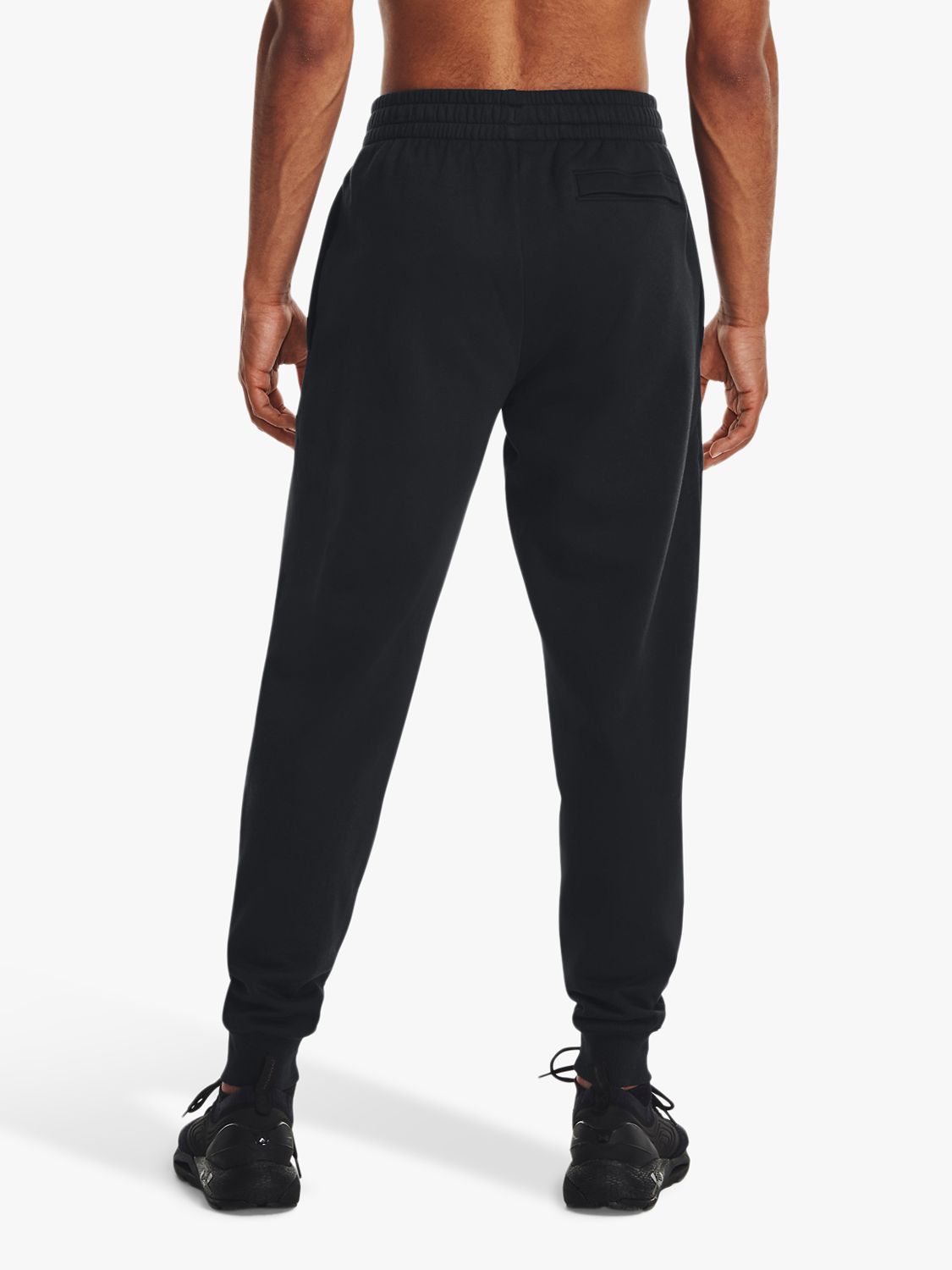 Under Armour Rival Fleece Joggers, Black/White at John Lewis & Partners