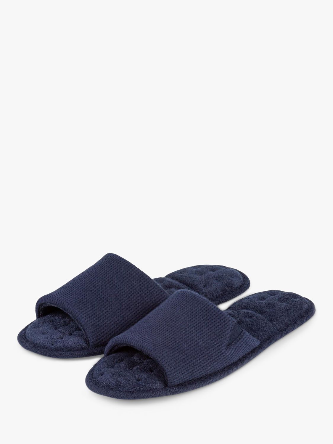 totes Waffle Open Toe Slippers, Navy at John Lewis & Partners