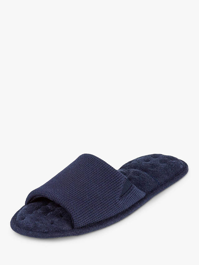 totes Waffle Open Toe Slippers, Navy