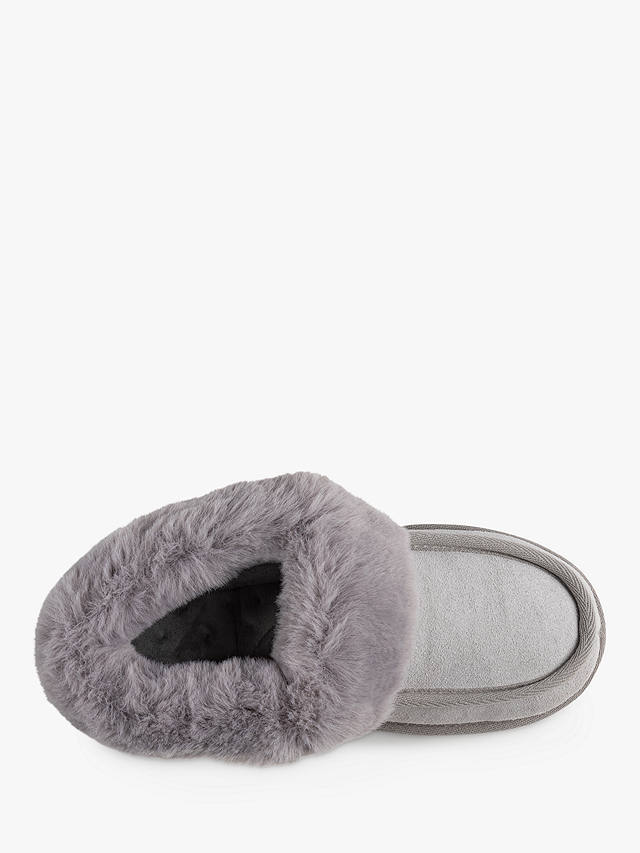 totes Real Suede Moccasin Bootie Slippers, Grey